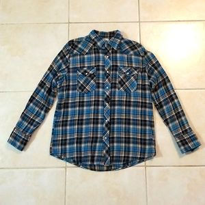 Wrangler Flannel Pearl Snap shirt size Large